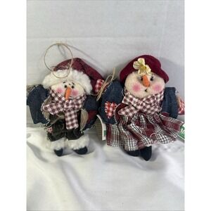 Midwest Mr. & Mrs. Snowman Boondocks Collection Vinatge Christmas Tree Ornaments